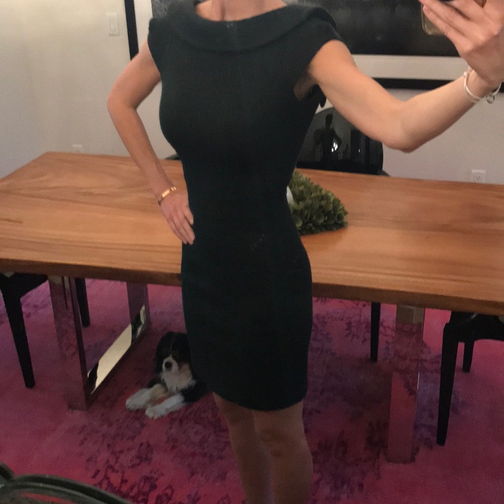 Milly Dark Green Knit Sheath Dress Like New